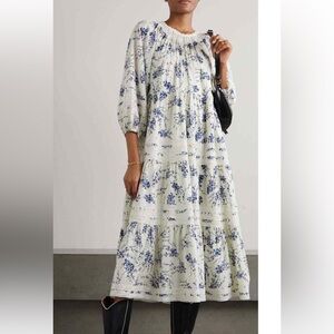 THE GREAT. Hideaway Dress. Blue floral